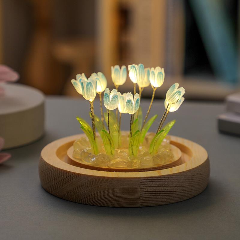 Luz Nocturna LED de Tulipán Hecha a Mano Kit DIY - Decoración de Dormitorio, Luz de Ambiente, Regalo de Recuerdo de Vacaciones