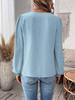 2026 Europe Autumn/Winter V-neck Lace Solid Color Long Sleeve Casual Women's Top
