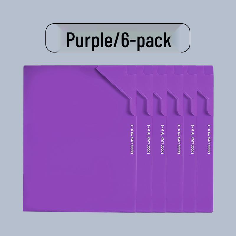 L-Shaped Transparent A4 Waterproof Folder - Student/Office Document Clip