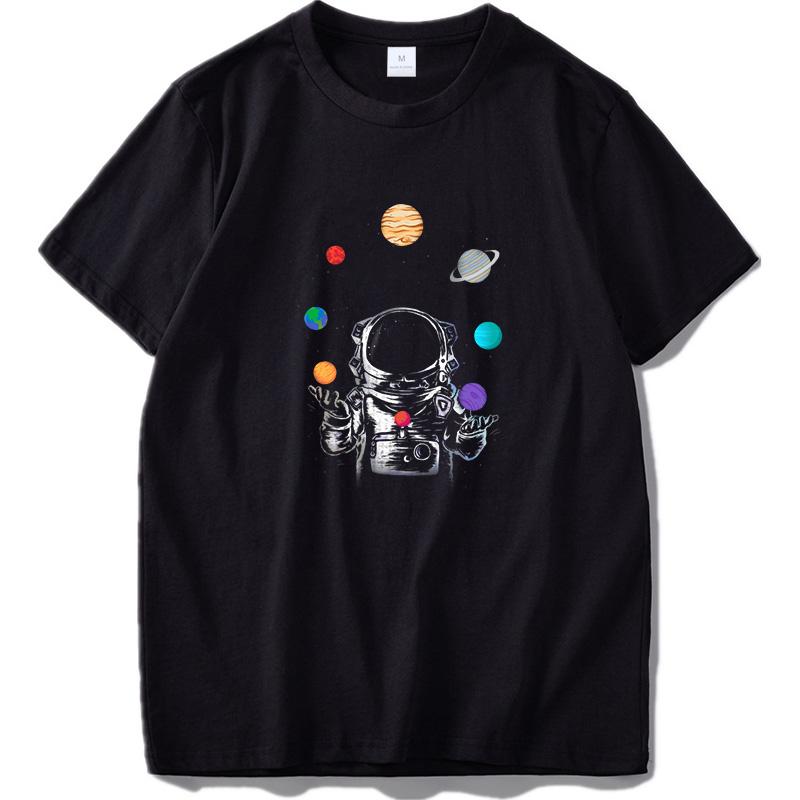 Astronaut T Shirt Space Funny Swing Under Moon Print Originality Short Sleeve Eu Size 100 S