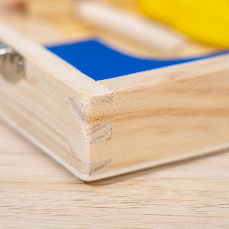 Kinder Montessori Werkzeugset Holzwerkzeugkasten Werkzeugkiste Lernspielzeug für Jungen Mädchen Werkzeug Bau Spielzubehör Set
