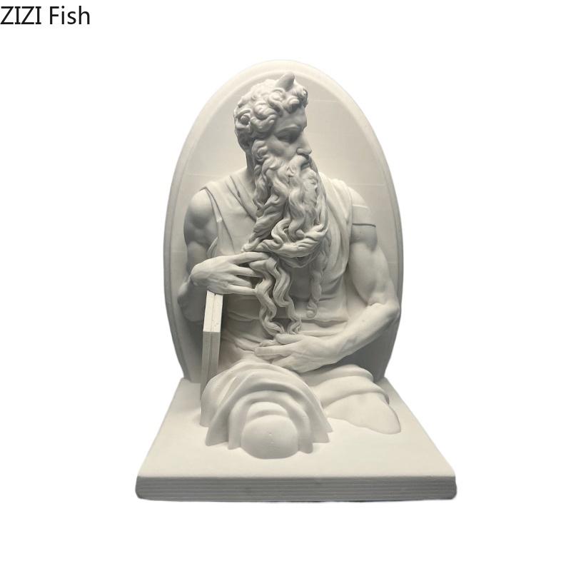 Moses The Prophet Plaster Statue Desk Decoration Artwork Figures Ornaments Moses Characters Sculpture Room Aesthetic Decor