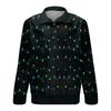 Men's Christmas Cotton Pullover Long Sleeve Outdoor Shirt Vintage Corduroy Button Stand Collar Shirt Casual Sweatshirt Christmas Print Top