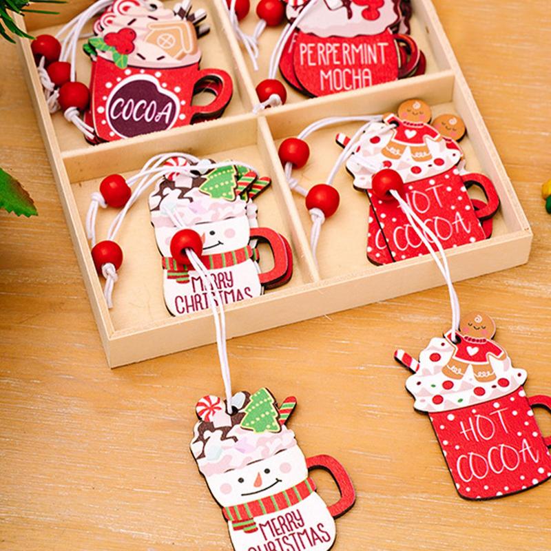 Wood Ornaments For Christmas Tree Snowman Tree Decorations Christmas Gnome Hangable Ornaments Santa Pendant With Rope For