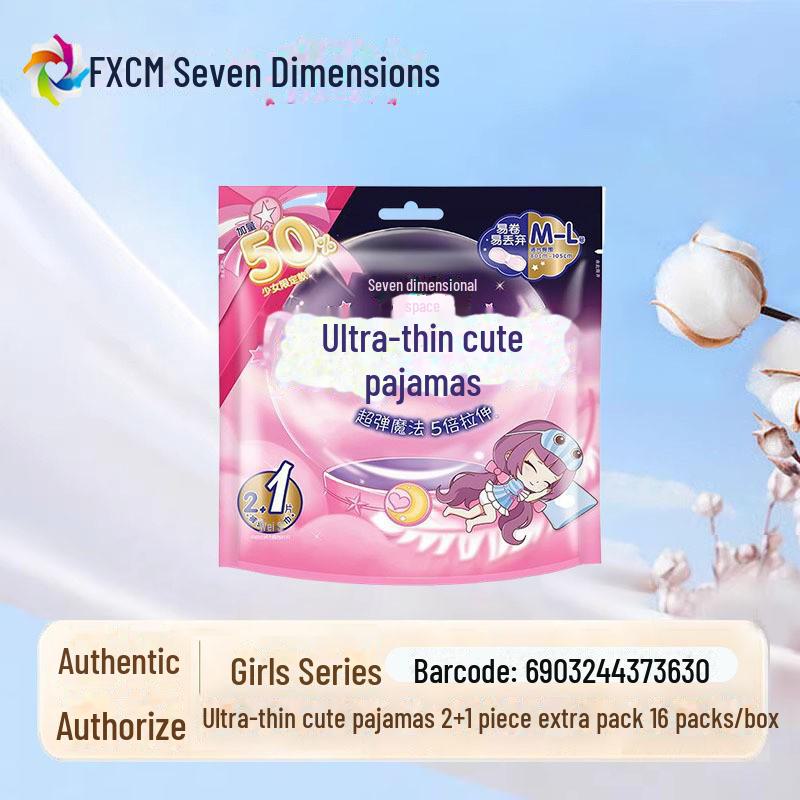 "Seven Degrees Space Ultra-Thin Pure Cotton Sanitary Napkins - Breathable, Daily & Night Use for Girls"