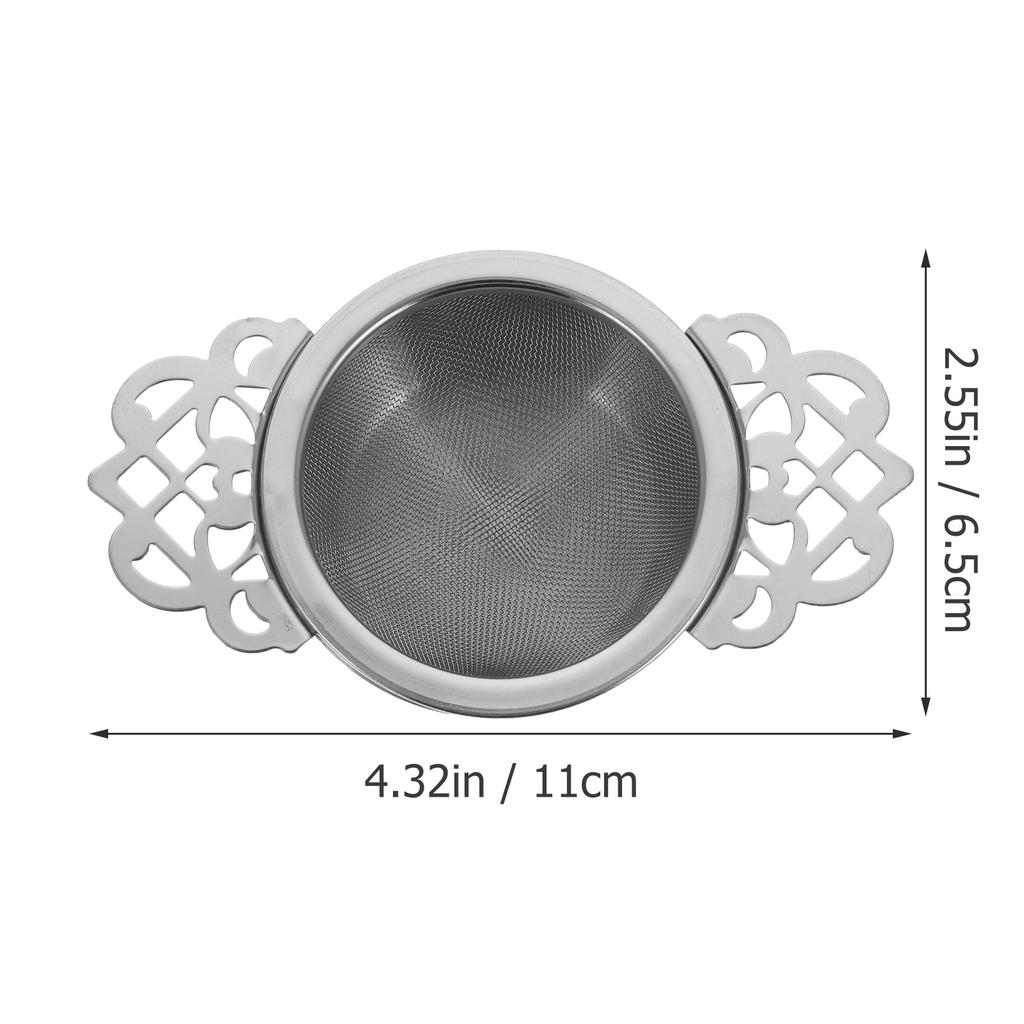 Stainless Steel Tea Strainer Double Handles Mesh Filter High Temperature Resistant For Home Office Tea Ceremony Supply