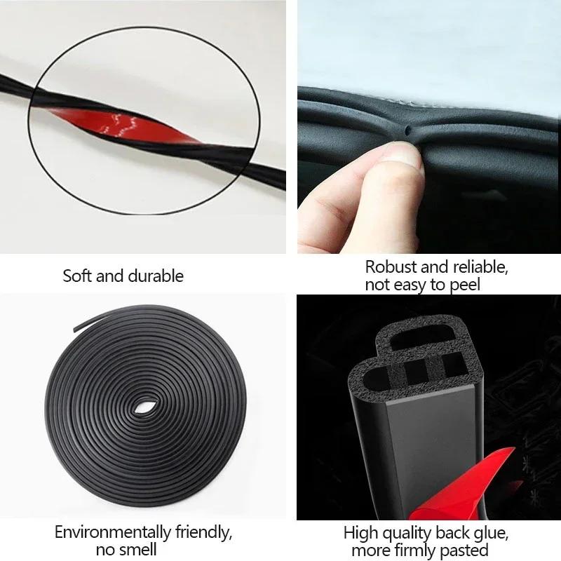 Car Door Seal Strip Rubber Double Layer Sealing Protector Weatherstrip Waterproof for Car Door Glass Window Door Hood Trunk