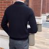 Men's British Style Slim Fit Half-Zip Pullover Sweater - High Neck, Lightly Mature, Gentlemanly Simple Knitwear for Spring and Autumn.