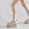 Mode 2025 Höst Vinter Punkstil Kvinnor Ankelstövlar Plattform Tjock Sula Skor Kvinnliga Slip On Korta Stövletter Zapatos De Mujer