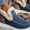 2025 Women's Fashion Plush Lined Snow Boots Solid Color Round Toe Slip On Flat Short Boots Winter Warm Outdoor Short Boot