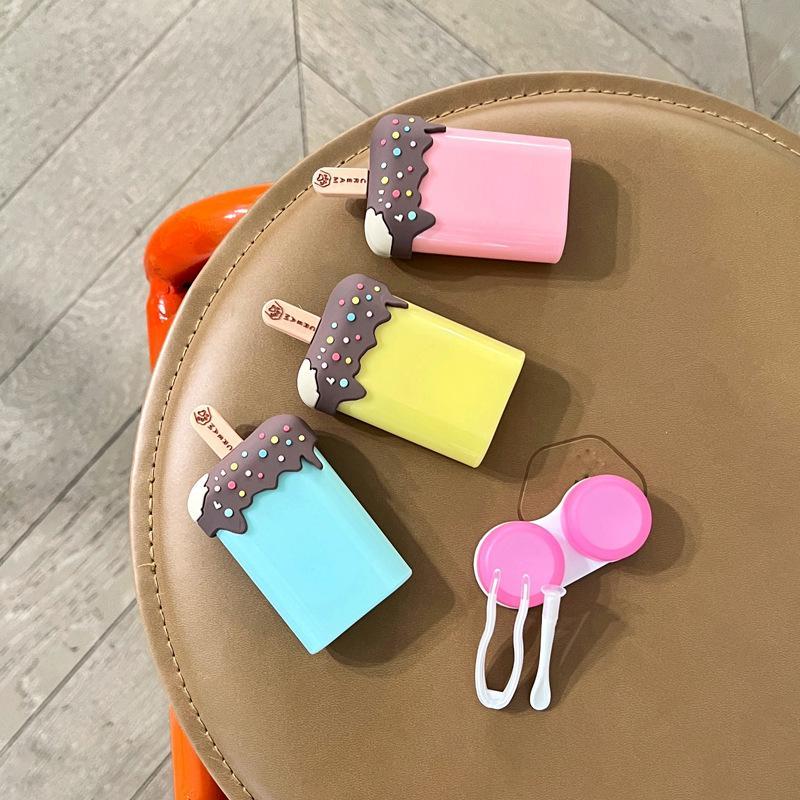 Contact Lens Case Ice Cream Style Container Set Portable Contact Lens Box For Women Travel Contact Lenses Case
