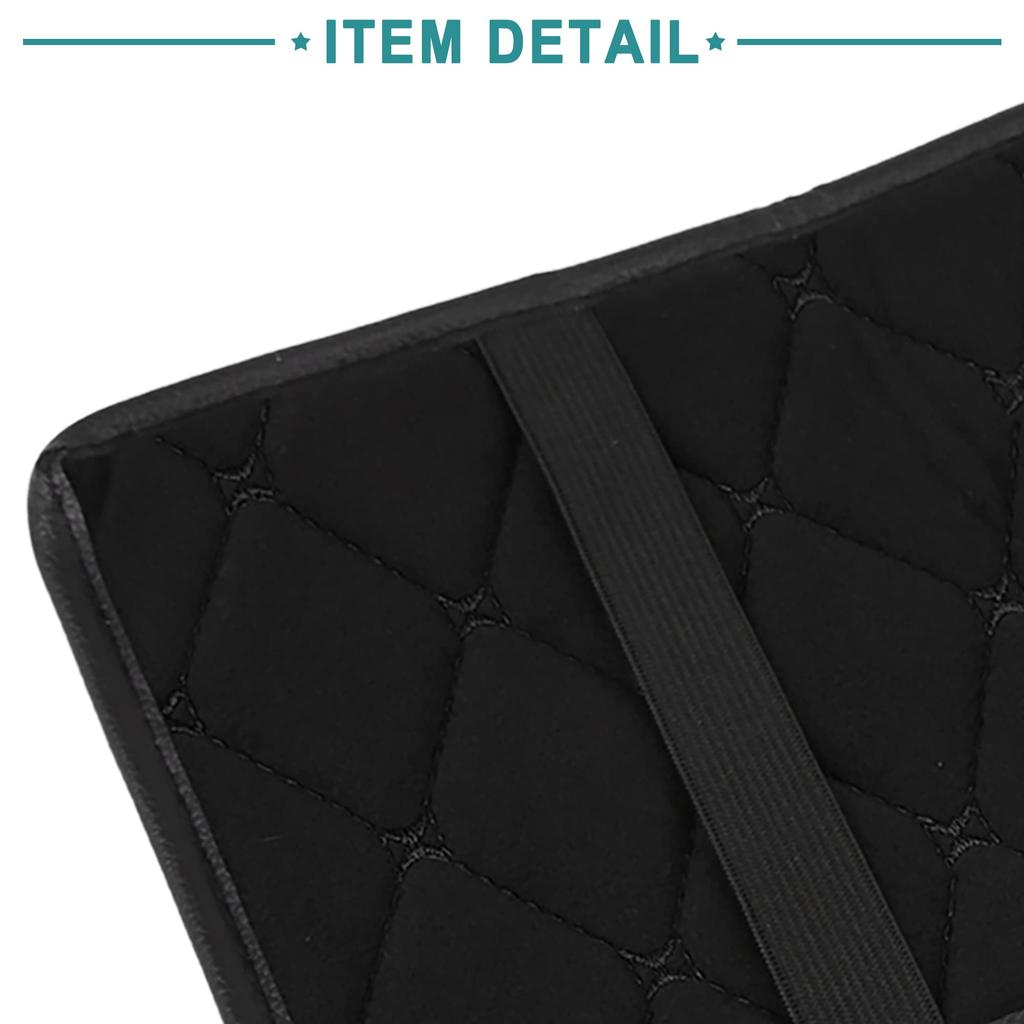 ACROPIX Center Console Lid Auto Armrest Cover U Leather Pad Mat Universal Black 1 Pc