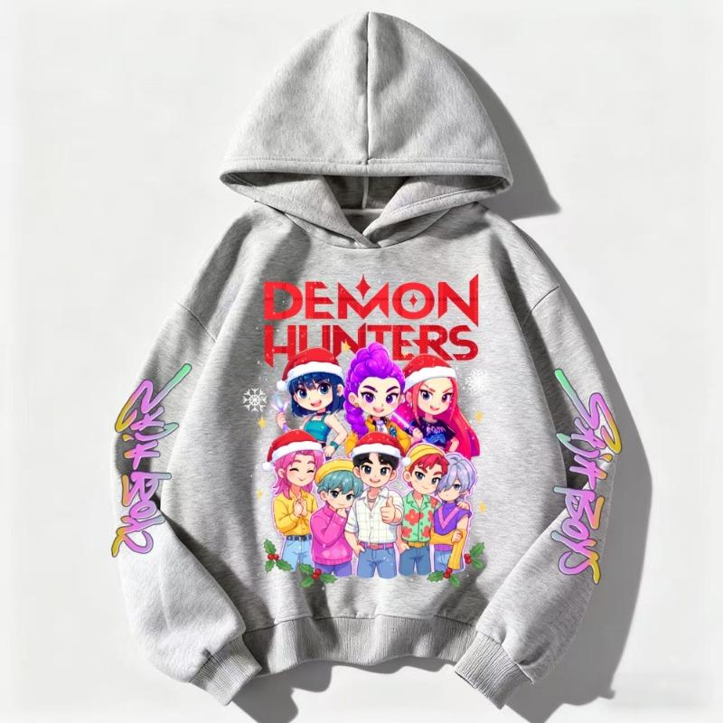 Christmas Fashion Women's Anime Clothing Kpop Devil Hunter Hoodie Casual Fashion Autumn Kids Sweatshirt