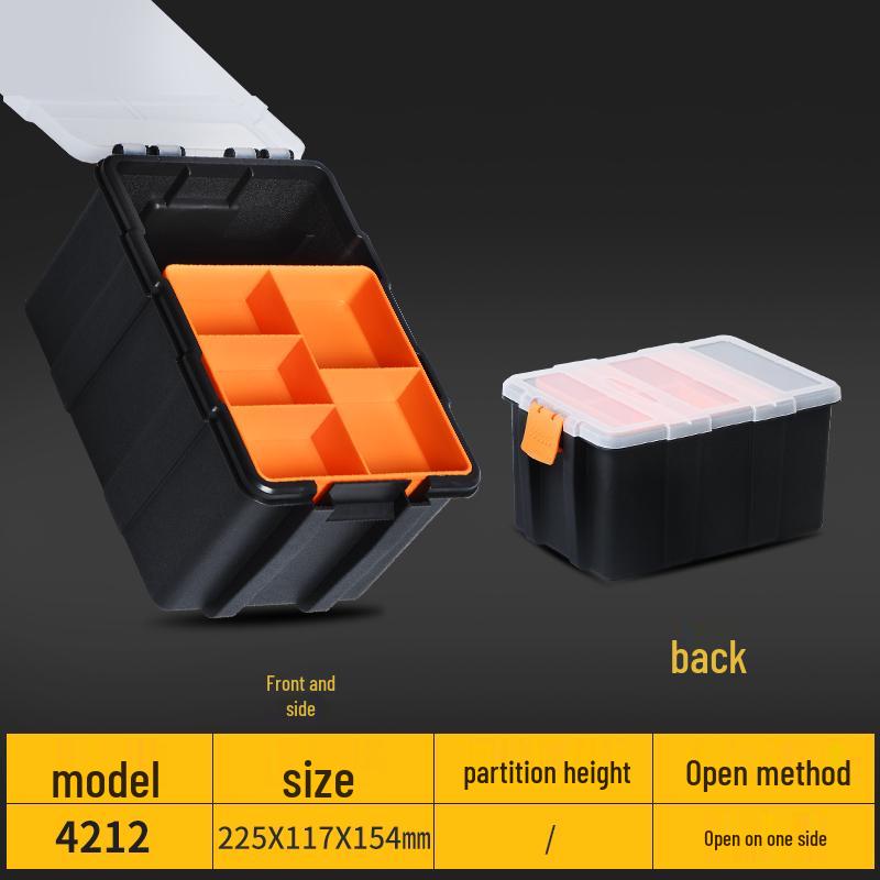 Plastic Grid Organizer Box with Removable Compartments for Small Parts and Accessories