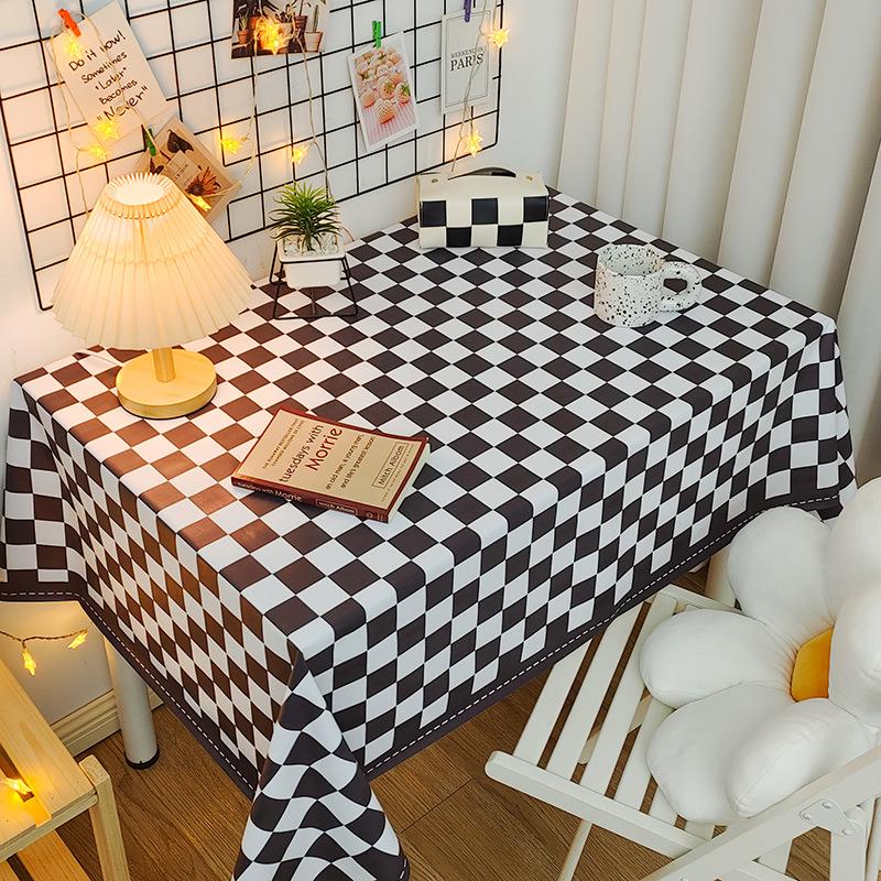 Mantel de PVC Impermeable y a Prueba de Aceite Estilo Nórdico - Rectangular, Diseño Artístico, Fácil de Limpiar, Mantel para Mesa de Comedor/Café