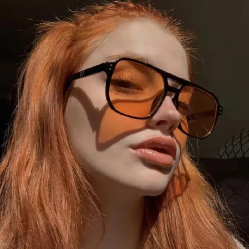 

2PACK Vintage Square Sunglasses Woman Retro Brand Mirror Sun Glasses Fashion Black Orange Candy Colors Oculos De Sol Feminino
