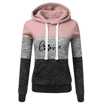 Bluzy wiosenne damskie Bluzy z długim rękawem Slim Color Block Outdoor Jogging Modne swetry Casual Bluzy z kapturem Zimowe damskie topy