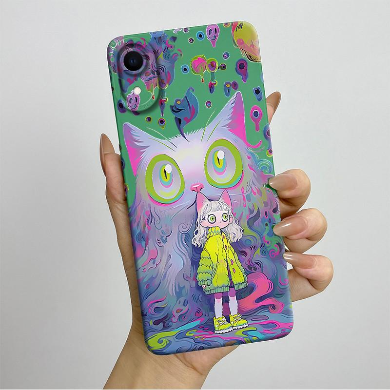 

For Apple iPhone XR Phone Case Cover A2105 A1984 A2107 A2108 A2106 Soft Silicone Sweet Painted Back Shell Cute Printed Casing iPhone XR