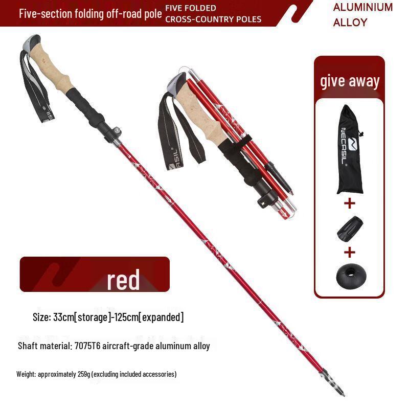 MABOO Outdoor Aluminum Alloy 5-Section Folding Trekking Pole N88