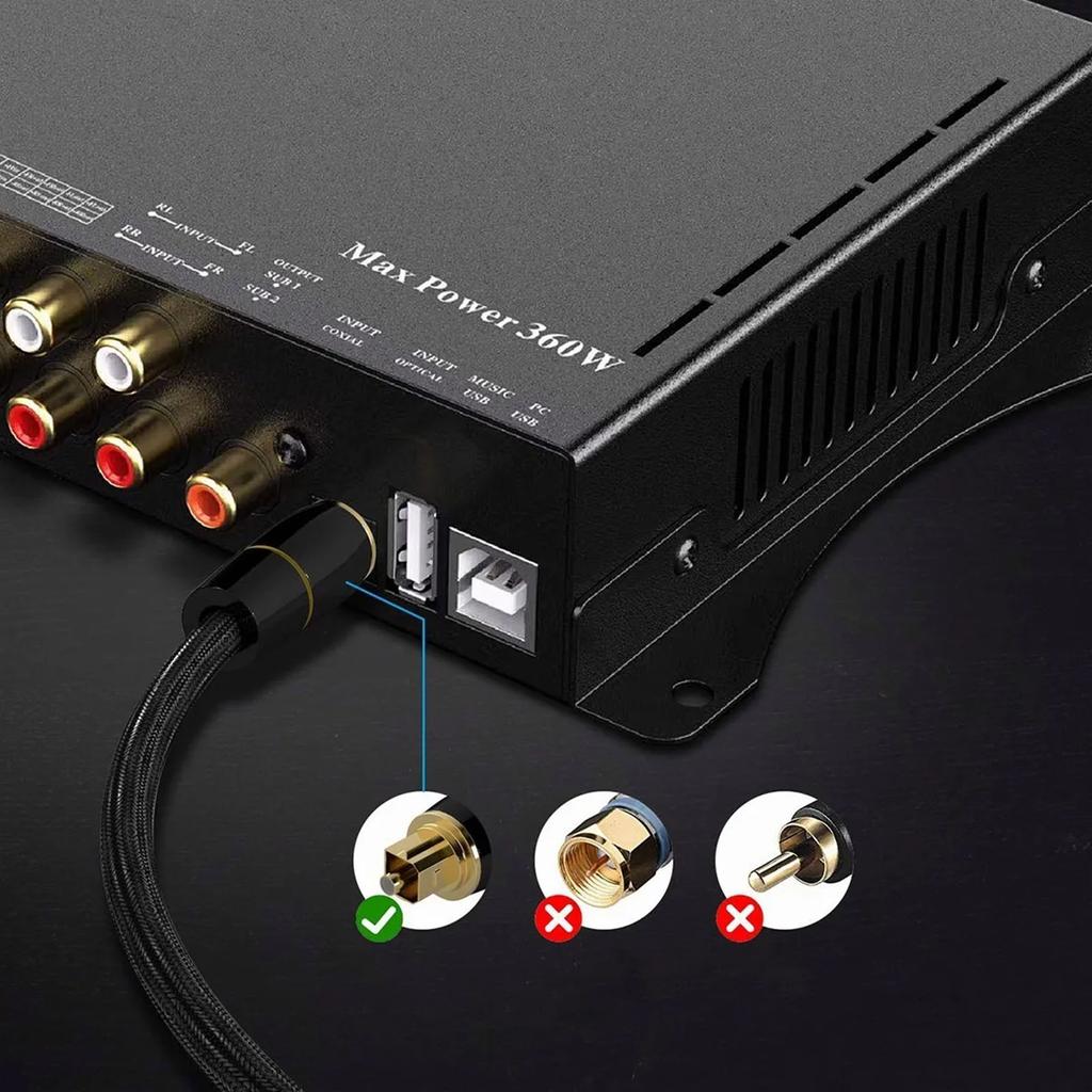 Optical Fiber Cable Flexible Wiring Clear Sound Transmission 5.1 Channel Optical Fiber Sound Cable
