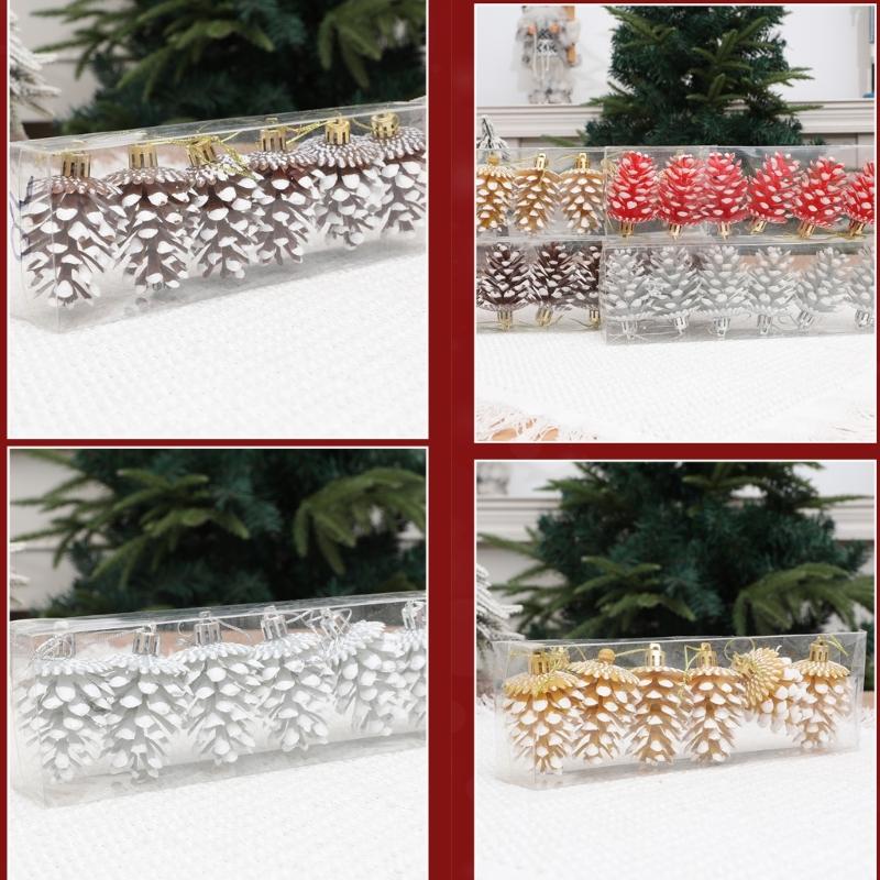 Set of 10 Realistic Pine Cone Hanging Accent Distinctive Pine Cone Christmas Decorations for Home Hanging Pendant
