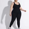 Plus size Gym Jumpsuit Dámský fitness oblek Sportovní kombinéza pro ženu Tepláková souprava Oblečení na jógu Elastická Velká velikost Cvičební sportovní oblečení