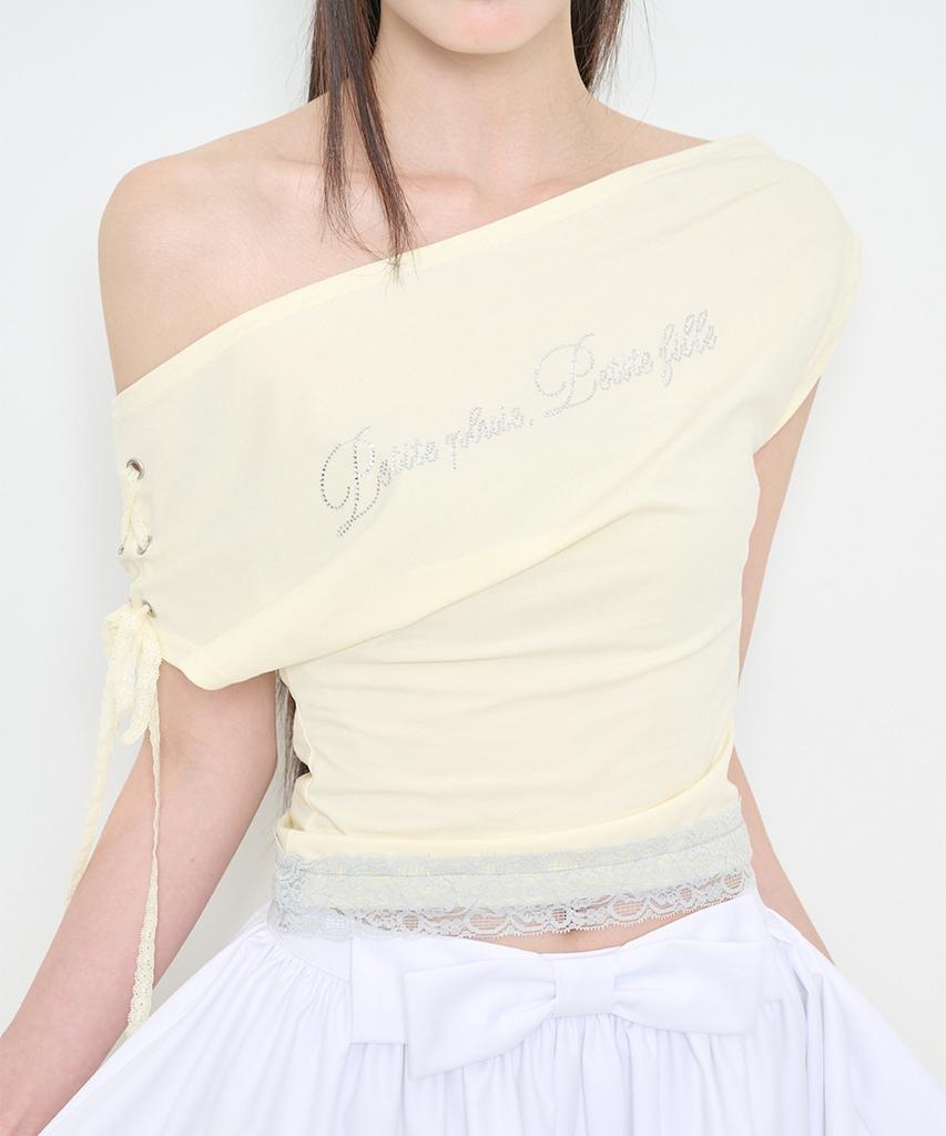 ILLIGO Lace-Trimmed T-Shirt Yellow