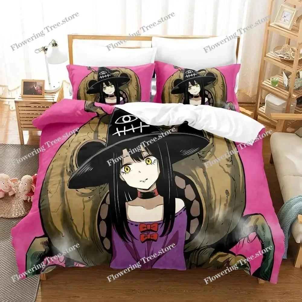 Anime Mieruko-chan The Girl Who Can See Them Bedding Set Boys Girls Twin Queen Size Duvet Cover Pillowcase Bed Kids Adult029963