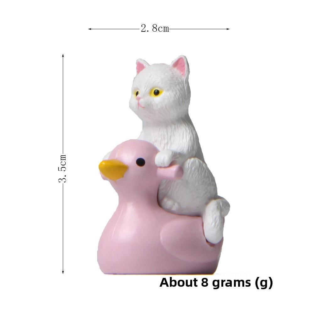 Waterplay Series Pvc Cartoon Duck Kitten Small Landscape Figurines For Home Office Decor