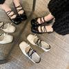 Französische Retro Mary Jane Schuhe Damen 2025 Frühling neue dicke Ferse eckige Spitze Schleife kleine Lederschuhe mit einzelnen Schuhen