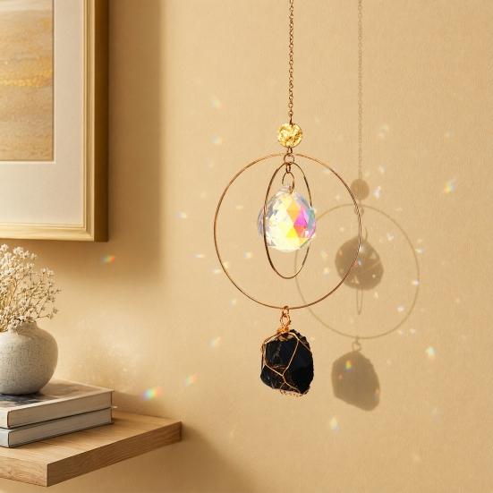 Prism Faux Crystal Sun Catcher, Hanging Window Suncatcher with Rainbow Maker, Car Home Garden Balcony Decor, Unique Gift for Housewarming Birthday