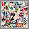 50 Cartoon Popeye Waterproof Stickers for Suitcase, Scooter, Car, and Bicycle.