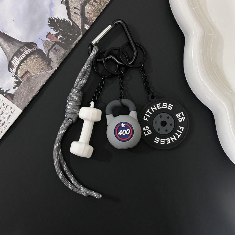Mini Fitness Series Pendant Heart Buckle Simulation Dumbbells Keyring  Bodybuilder