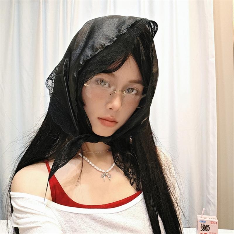 Classical Lace Headscarf Multiuse Triangular Design Headwrap for Women Fashion Enthusiasts and Various Occasion Outfit