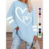 T-shirt da Donna Taglie Forti, Maglia Casual a Girocollo Manica Lunga con Stampa a Cuore, Abbigliamento da Donna Taglie Forti all'Ingrosso