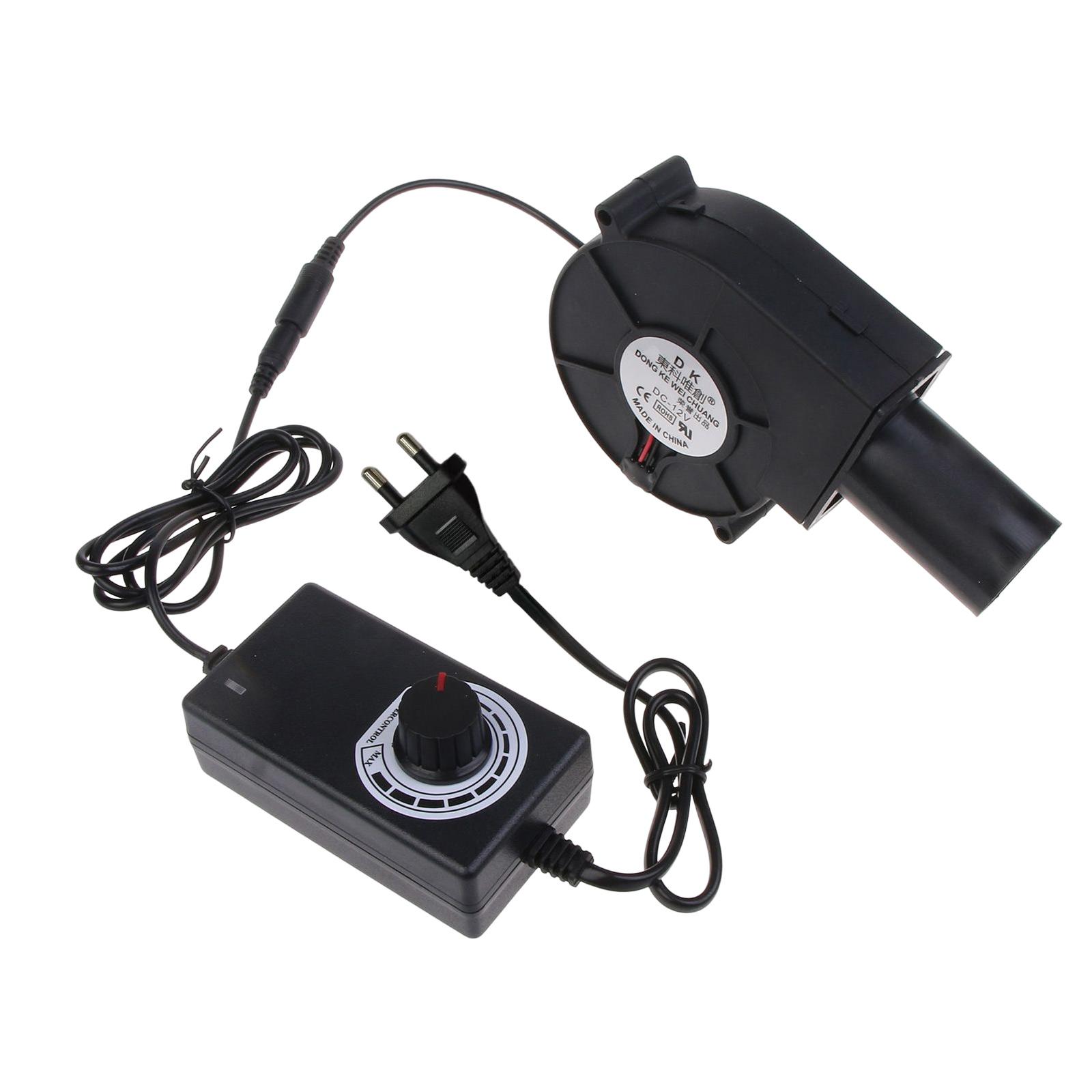 

12V 9cm 9733 Barbecue Grill BBQ Fan Ball-Bearing Air Blower With 33mm Air Duct 5500RPM Large Air Volume Adjustable Speed EU