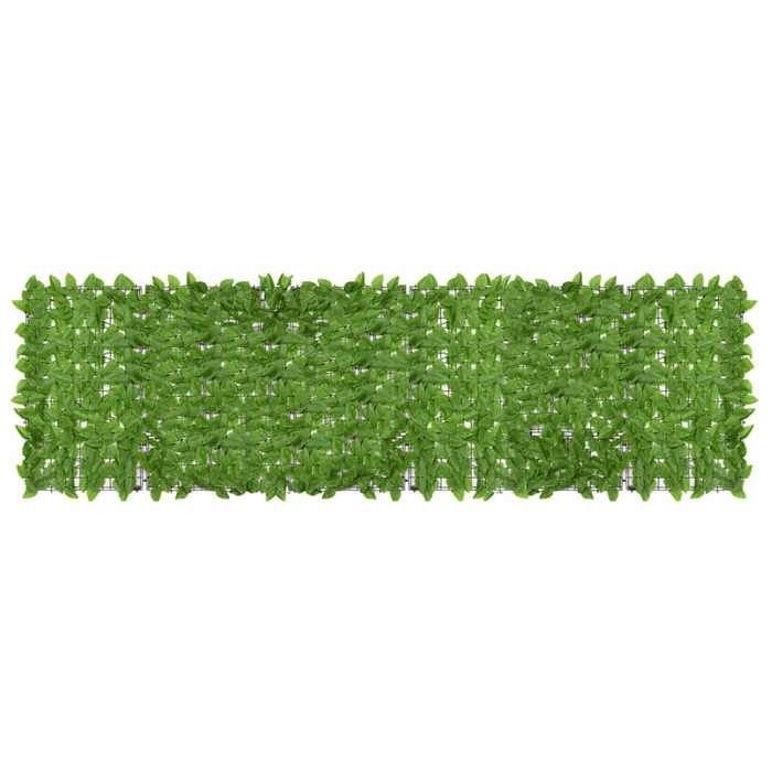 Écran de balcon avec feuilles vert 300x100 cm