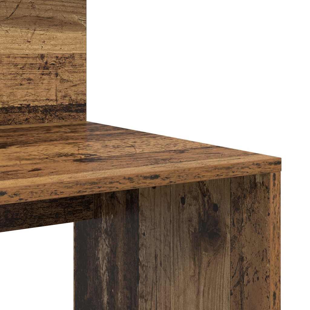 Desk with Shelf Rustic Wood Look 90 x 48 x 101.5 cm Particleboard