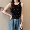 Beaded Fashion Camisole - Women's Knit Slim Fit Sleeveless Summer Top