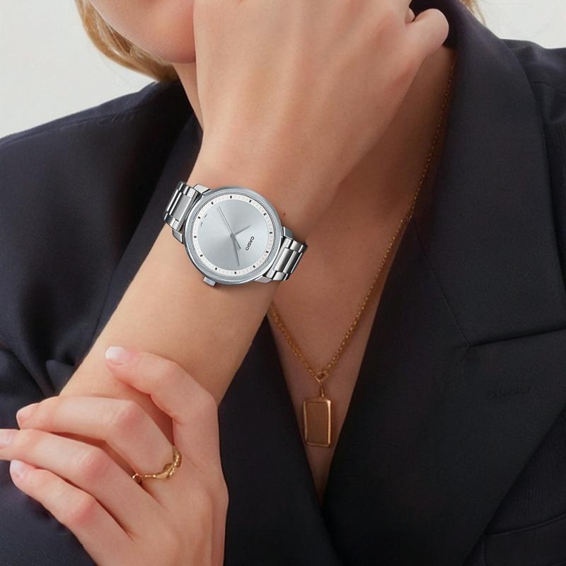 Casio STANDARD series waterproof quartz movement stainless steel strap Japanese and Korean watch women's watch silver dial LTP-B115D-7EV