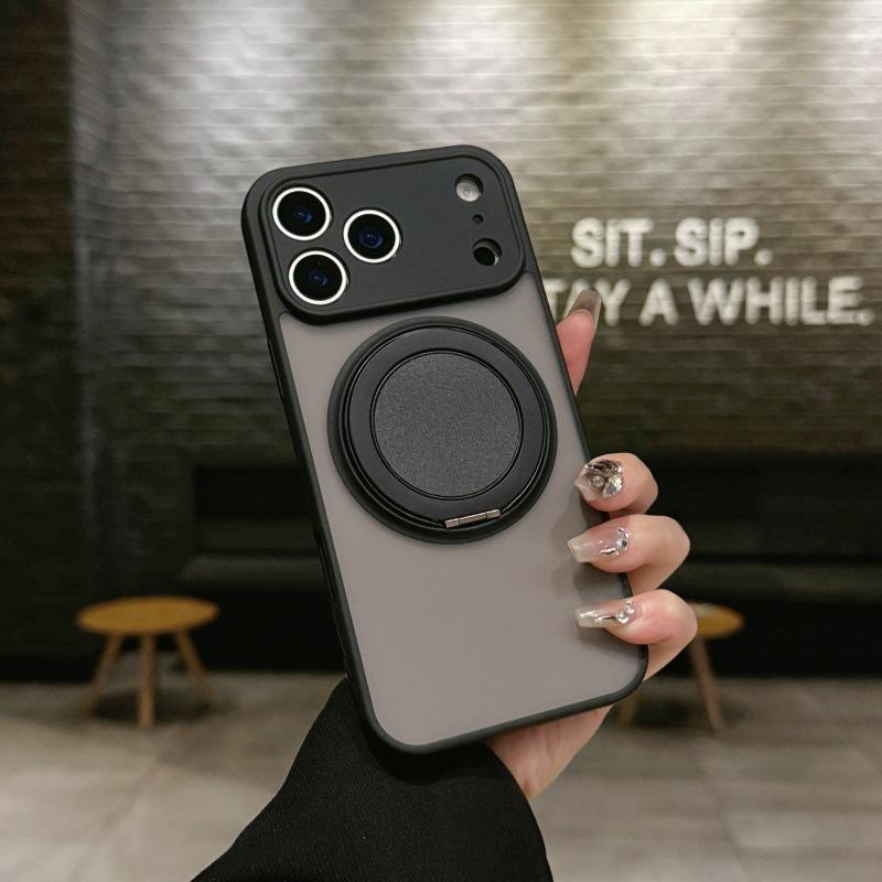 Applicable iPhone17promax matte fulcrum case all-inclusive Apple 16 rotating invisible bracket magnetic mobile phone case