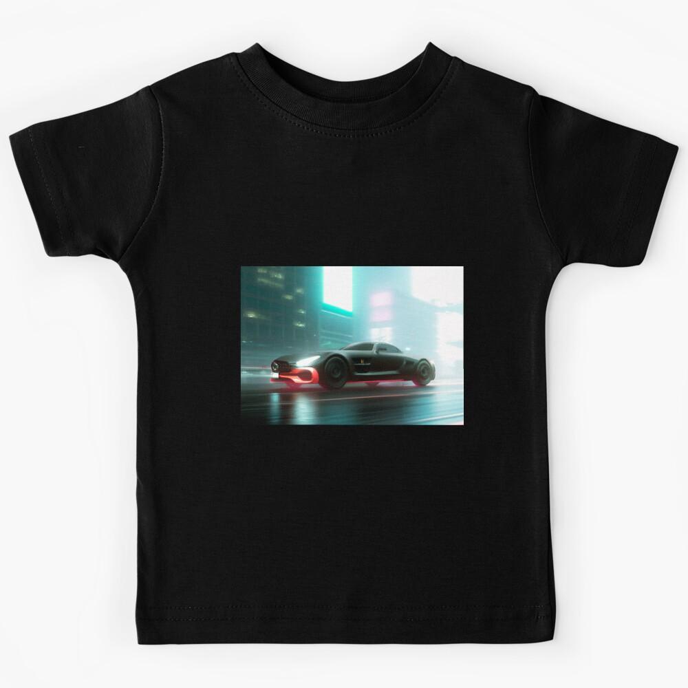 Cyberpunk Mercedes Benz AMG GT in the streets Kids T-Shirt 120