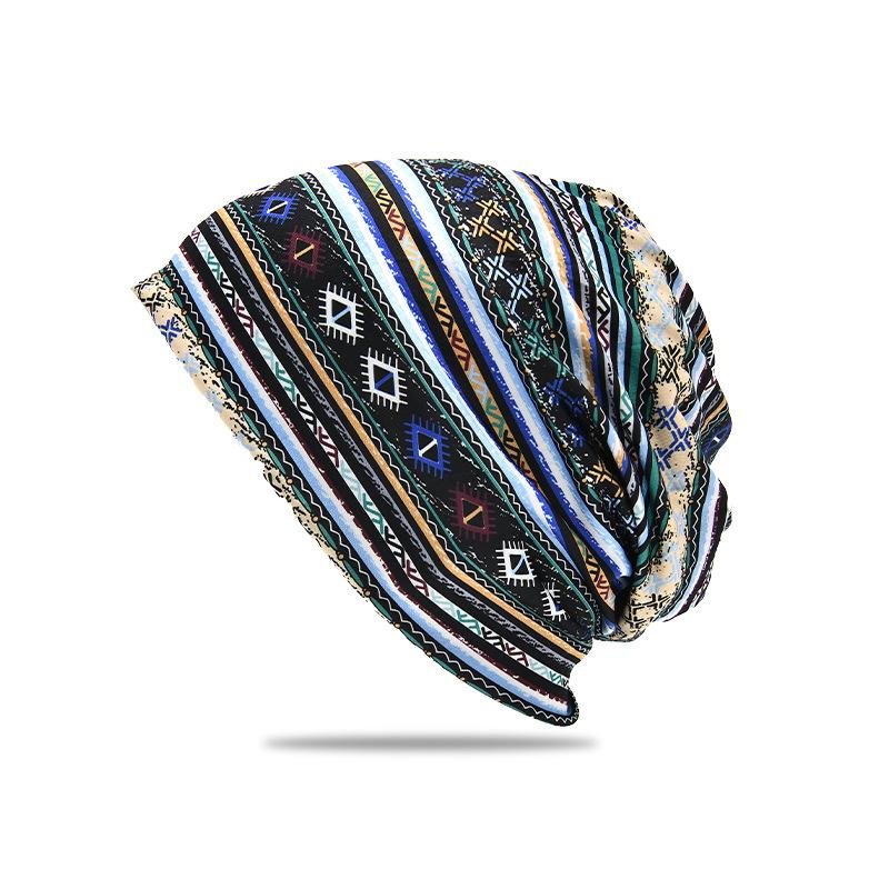 Popular Baotou Stacking Hat Men's and Women's Pullover Hat Scarf Dual-purpose New Printed Headscarf Hat Head