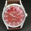 VINTAGE HAND-WINDING SWISS MENS REFURBISHED RED COLOR DIAL WATCH a701005-5 R205a-a701005