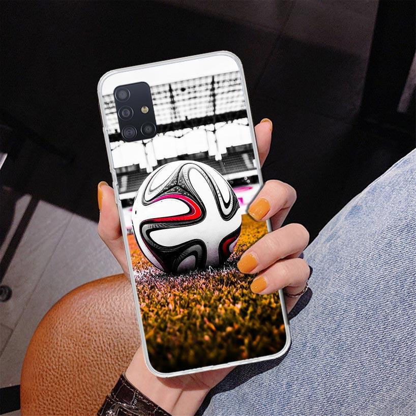 Football Soccer Ball Design Phone Case For Samsung Galaxy A52 A32 A22 A12 A51 A31 A50S A30S A20S A10S Note 20 Ultra 10 Plus S10