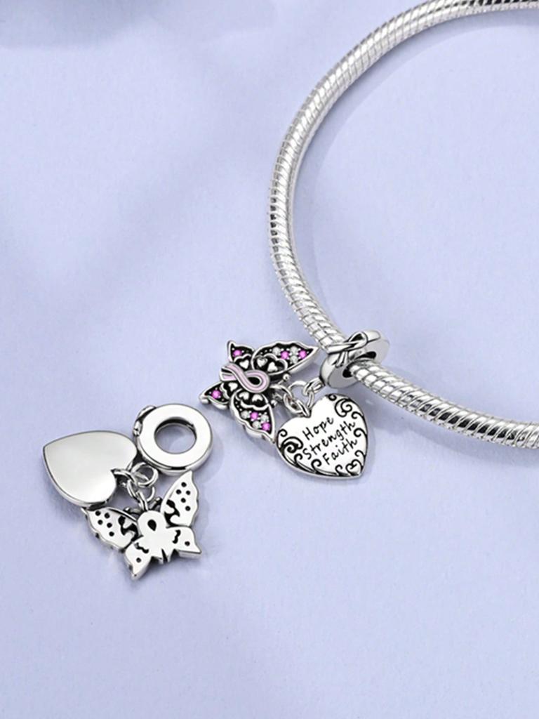 Charms Plata Copper Colors Spring Butterflies Beads Charm Pendant For Original Bracelet For Women Diy Jewelry Love Gift