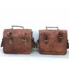 Real Leather Motorcycle Saddle Bags Two Leather Side Pouch Panniers Pouch