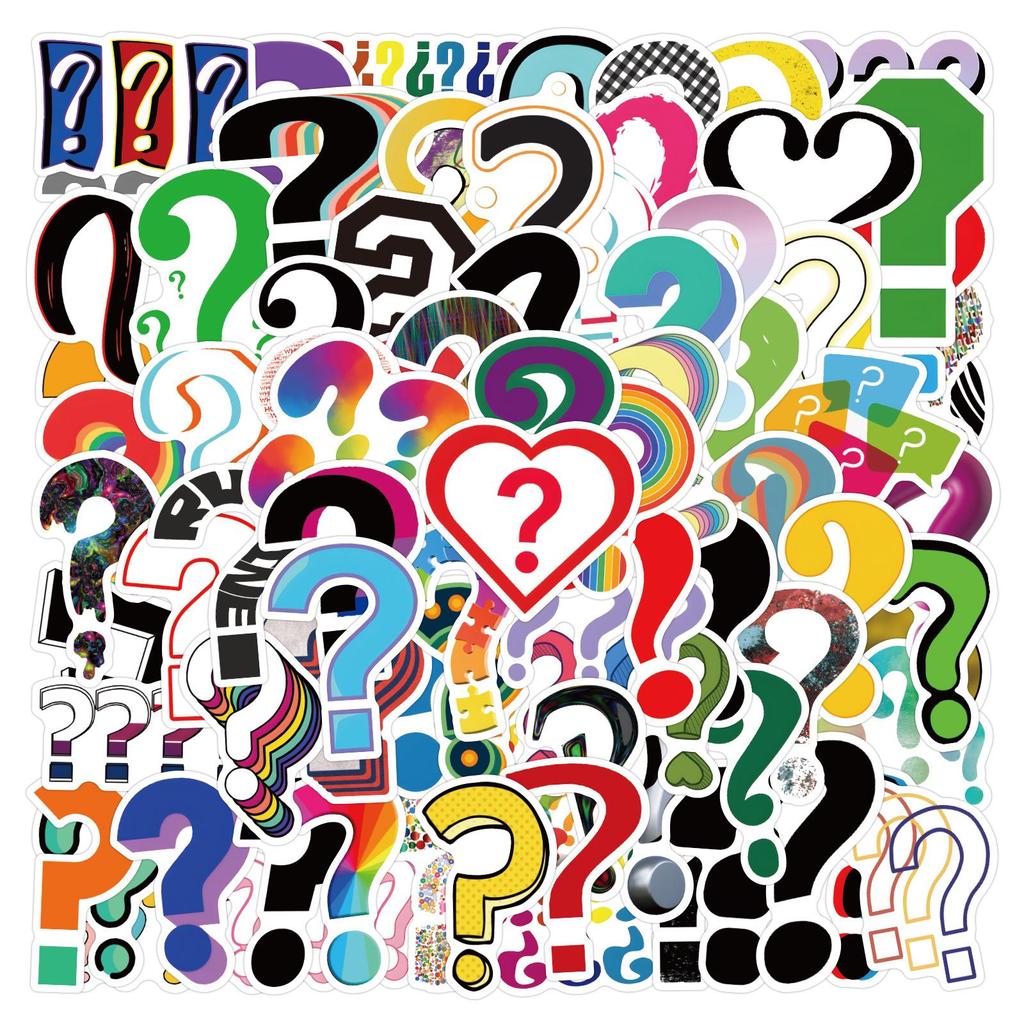 60-120 Question Mark Graffiti Stickers for Cars, Luggage, and Cups