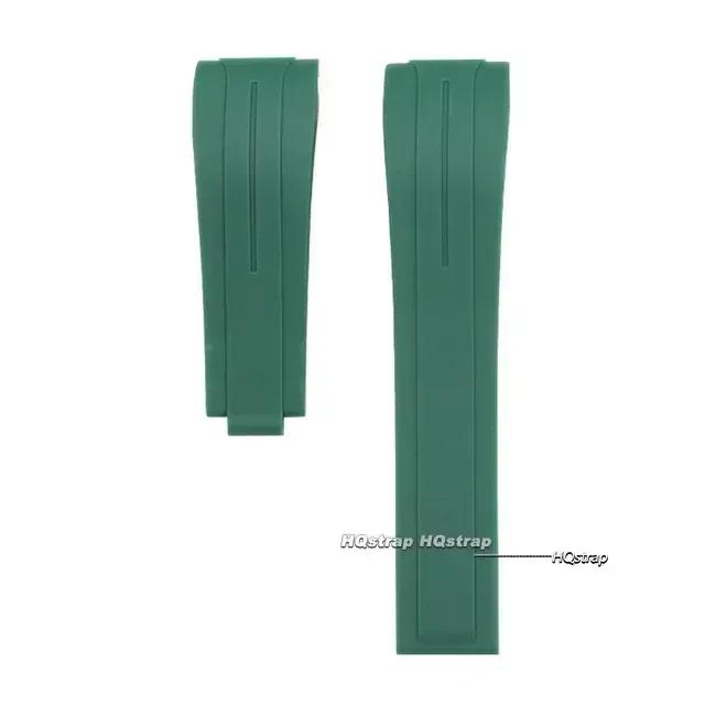 20mm Rubber Watch Strap for Rolex for Water Ghost Curved End Waterproof Wrist Band Metal Folding Buckle Diver Silicone Bracelet