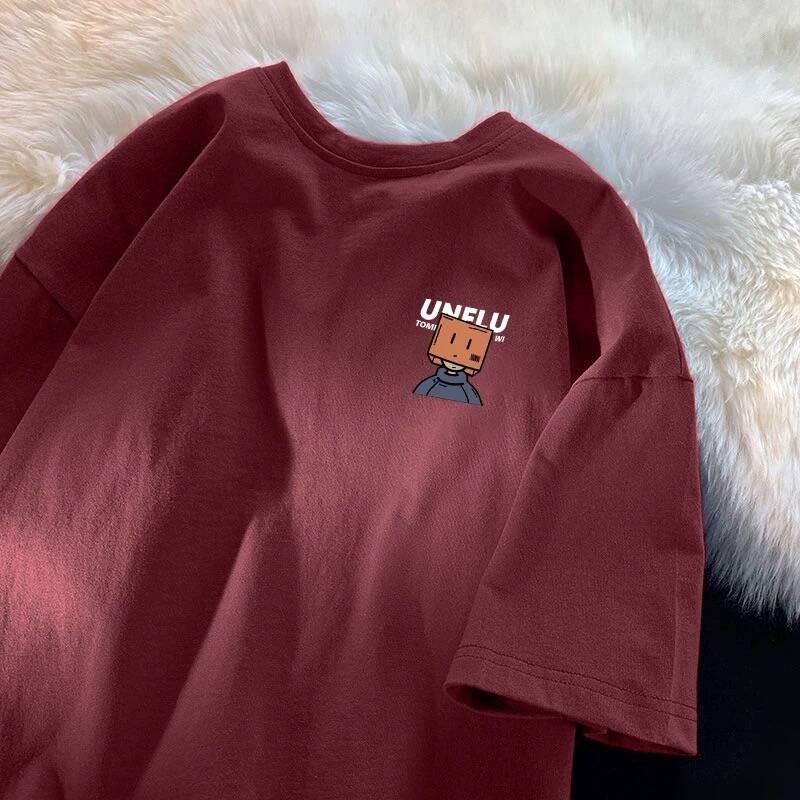 Mens Original Classic Street Plus Size Student Casual Unisex Tshirt American Retro Youth Fashion Round Neck Short Sleeved Top S